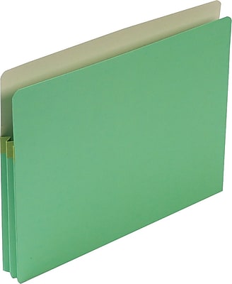 Smead File Pocket Straight Cut Tab 1 3 4 Expansion Letter Size Green Each 73216