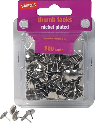 Staples Nickel Plated Thumb Tacks