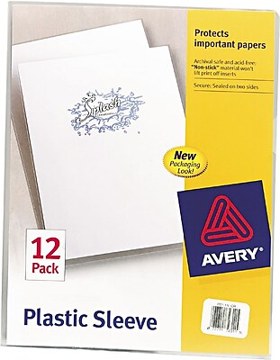 Avery Clear Thumb Notched Plastic Sleeves Letter Size 12 Pack