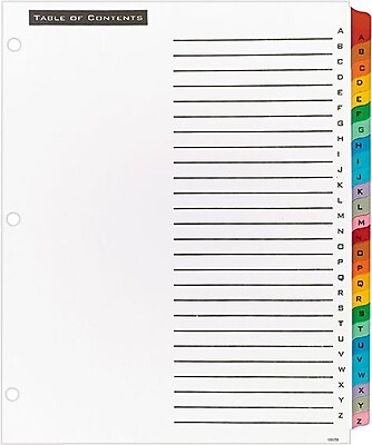 Avery Office Essentials AVE11677 Index Divider Multicolor A Z