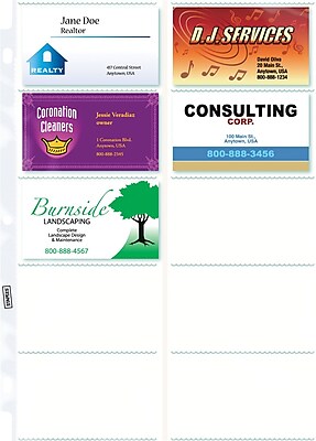 Staples Untabbed Business Card Pages 10 pack 10 Pack 15934