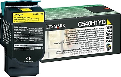 Lexmark Yellow Toner Cartridge C540H1YG High Yield Return Program