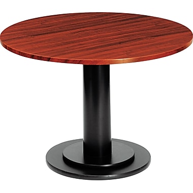 conference table round mahogany staples laminate iceberg larger