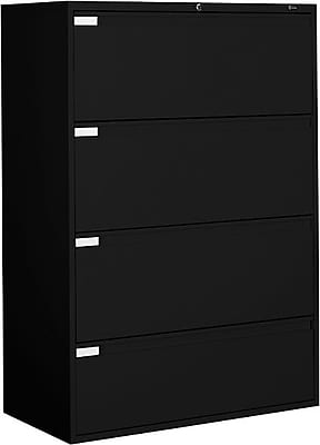 Global 9300P Series 4 Drawer Lateral File Black Letter Legal 42 W TD9342P4F1HBLK