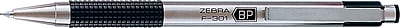 Zebra F 301 Retractable Ballpoint Pen Fine Point 0.7mm Black Each