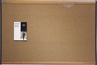 Quartet Prestige Colored Cork Bulletin Board Maple Finish Frame 6 W x 4 H