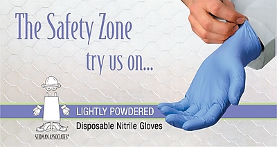 Safety Zone Nitrile Disposable Gloves Powdered Blue Large 100 Box