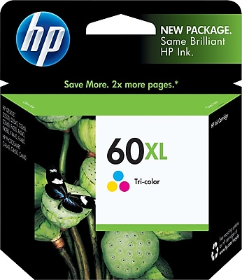 HP 60XL Tricolor Ink Cartridge CC644WN High Yield