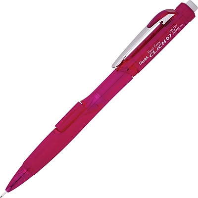 Pentel Twist Erase CLICK Pink Ribbon Automatic Pencils .7mm Pink 2 Pack
