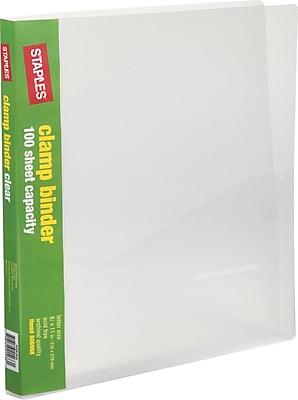 Staples Clamp Binder Clear