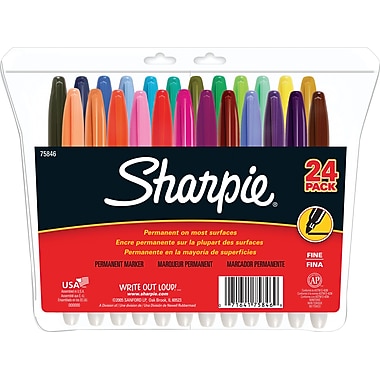 Sharpie® Fine Point Permanent Markers, Assorted Colors,  24/Pack