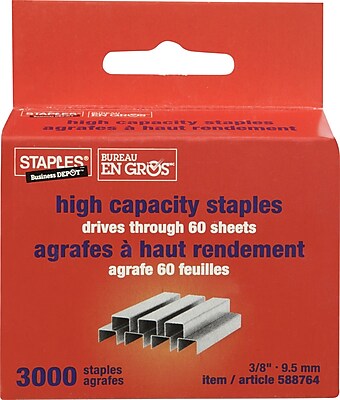 Staples High Capacity Staples 3 8 3000 Box 12025