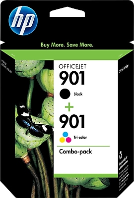 HP 901 Black and Tricolor Ink Cartridges CN069FN Combo 2 Pack