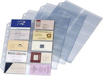 Cardinal Poly Business Card Refill Page 200 Card Capacity 11 x 8 1 2 10 Pk