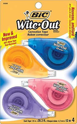 BIC® Wite-Out® Brand EZ Correct Correction Tape, 4/Pack