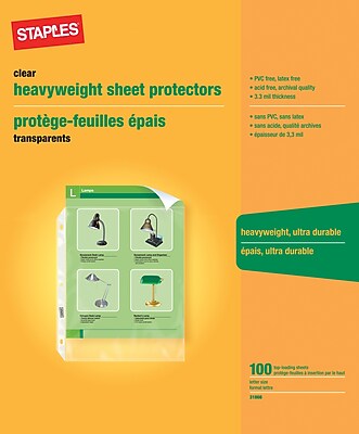 staples sheet protectors heavyweight clear pack reviewsnapshot write num average rating