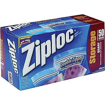 one quart size clear zip top bag