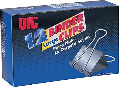 OIC Binder Clips Large 2 Width Black 12 Pk