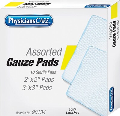 First Aid Only Refill Gauze Pads Assorted Sizes Box of 10 90134