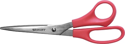 Westcott 4061 8 All Purpose Scissors Pointed Tip 8 Straight Handle Red