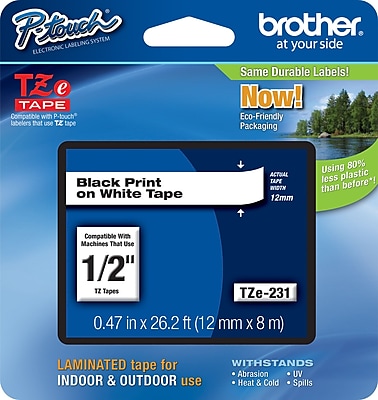 Brother TZe 231 1 2 P Touch Label Tape Black on White