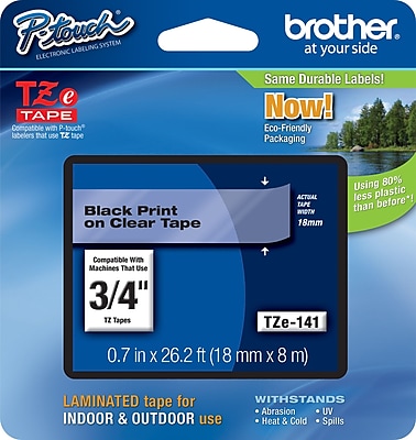 Brother TZe 141 3 4 P Touch Label Tape Black on Clear