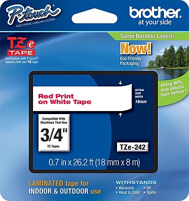 Brother TZe 242 3 4 P Touch Label Tape Red on White