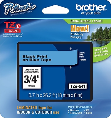 Brother TZe 541 3 4 P Touch Label Tape Black on Blue