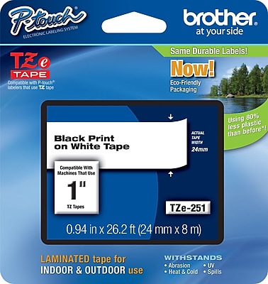 Brother TZe 251 1 P Touch Label Tape Black on White