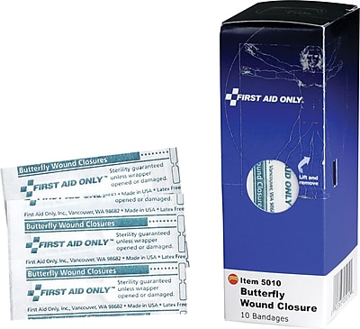 First Aid Only SmartCompliance Refill Butterfly Wound Closures 10 Per Box FAE 5010