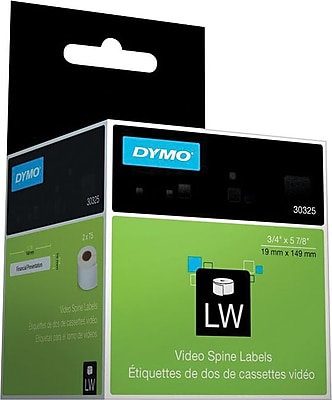 DYMO LabelWriter White Video Spine Labels 3 4 x 5 7 8