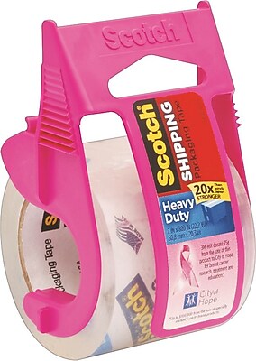 Scotch Pink Heavy Duty Shipping Tape with Dispenser 1.88 x 800 Clear 1 Pack