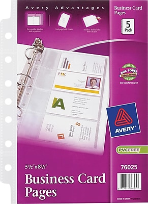 Avery 5 1 2 x 8 1 2 Business Card Pages