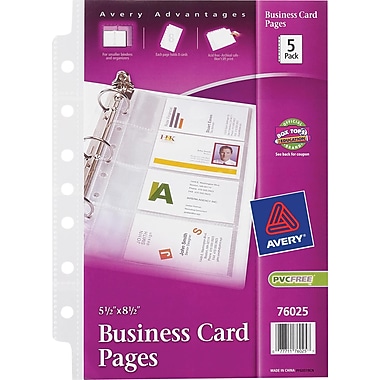 Avery® 5-1/2in. x 8-1/2in. Business Card Pages