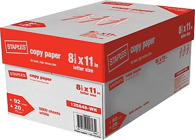 Staples Copy Paper 8 1/2" x 11", Case