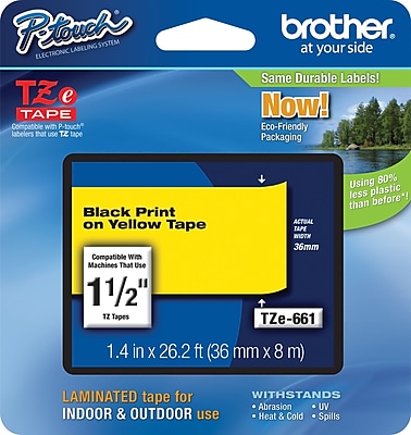 Brother TZe 661 1.5 P Touch Label Tape Black on Yellow