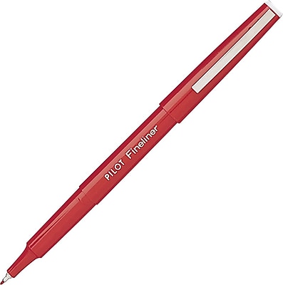 Pilot Fineliner Marker Pens Fine Point 0.4 mm Red Ink Red Barrel