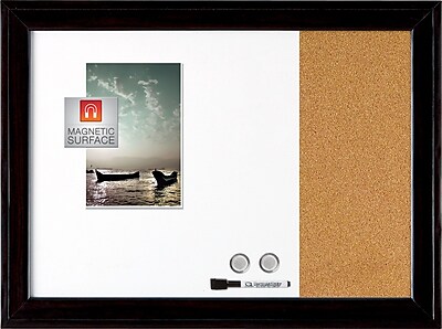 Quartet Home decor Magnetic Combination Board 17 x 23 Dry Erase Cork Ebony Frame 79283