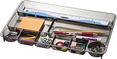 Officemate Smoke Colored Plastic Drawer Organizer