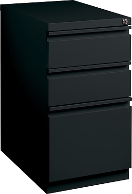 Staples 20 Deep 3 Drawer Mobile Pedestal File Black