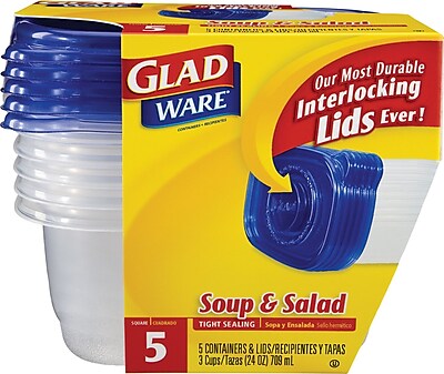 GladWare Soup Salad Containers 24 oz. 5 Pack