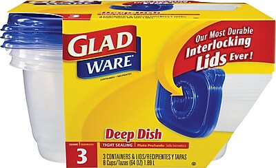 GladWare Deep Dish Containers 64 oz. 3 Pack
