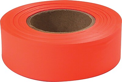 Empire Level Flagging Tape Fluorescent Glo Orange 200 Length 1 Roll