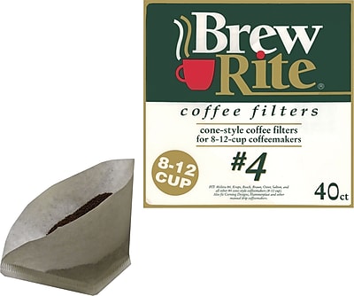 Brew Rite 8 12 Cup 4 Cone Coffee Filters 40 Pack