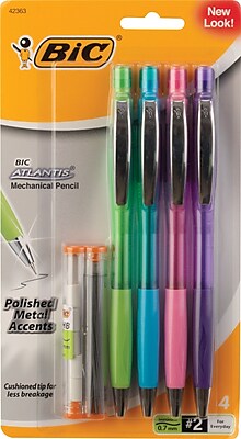 BIC Atlantis Metal Pencil Fashion Barrels 0.7mm 4 Pack