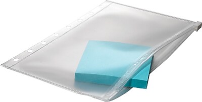 M by Staples™ Arc System Poly Zip Pockets, Clear, 5-1/2in. x 8-1/2in.