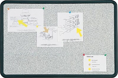 Quartet Contour Granite Bulletin Board Black Frame 24 W x 18 H