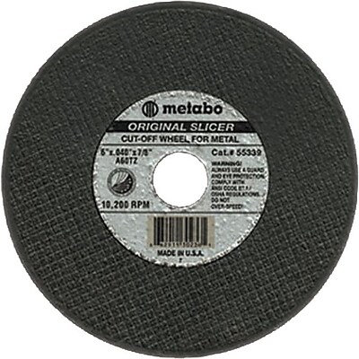 Metabo 4 1 2 in OD x 1 16 in T 1 AO Cut Off Wheel 36 Medium 7 8 in Arbor