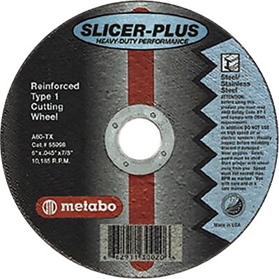 Metabo 4 1 2 in OD x 0.045 in T 1 High Performance AO Cut Off Wheel 60 Medium 7 8 in Arbor