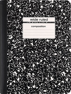 Staples Composition Notebook Wide Ruled Black 9 3 4 x 7 1 2